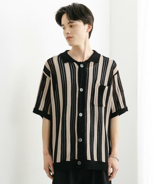 SENSE OF PLACE by URBAN RESEARCH / センスオブプレイス バイ アーバンリサーチ ニット・セーター | ストライプショートスリーブニットシャツ | 詳細17