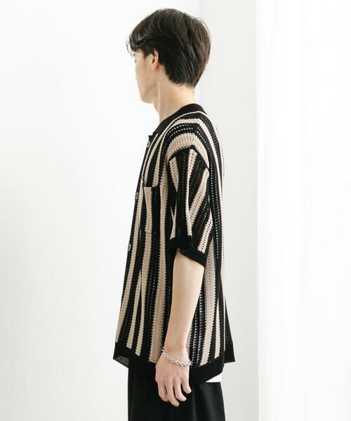 SENSE OF PLACE by URBAN RESEARCH / センスオブプレイス バイ アーバンリサーチ ニット・セーター | ストライプショートスリーブニットシャツ | 詳細18