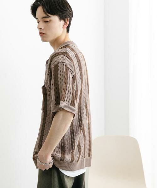 SENSE OF PLACE by URBAN RESEARCH / センスオブプレイス バイ アーバンリサーチ ニット・セーター | ストライプショートスリーブニットシャツ | 詳細25