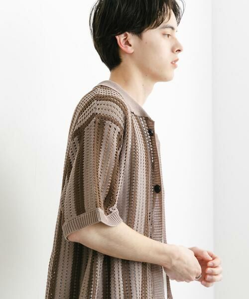 SENSE OF PLACE by URBAN RESEARCH / センスオブプレイス バイ アーバンリサーチ ニット・セーター | ストライプショートスリーブニットシャツ | 詳細26