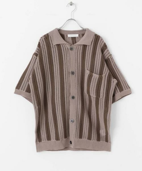 SENSE OF PLACE by URBAN RESEARCH / センスオブプレイス バイ アーバンリサーチ ニット・セーター | ストライプショートスリーブニットシャツ | 詳細29
