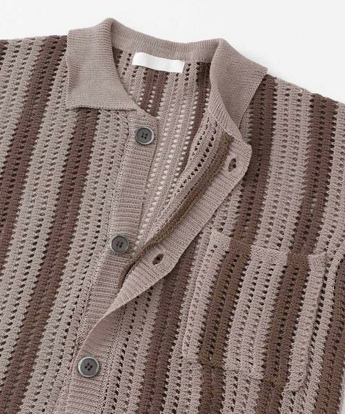 SENSE OF PLACE by URBAN RESEARCH / センスオブプレイス バイ アーバンリサーチ ニット・セーター | ストライプショートスリーブニットシャツ | 詳細30