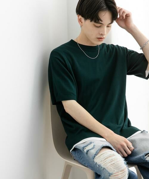 SENSE OF PLACE by URBAN RESEARCH / センスオブプレイス バイ アーバンリサーチ ニット・セーター | クルーネックニットショートスリーブTシャツ | 詳細5