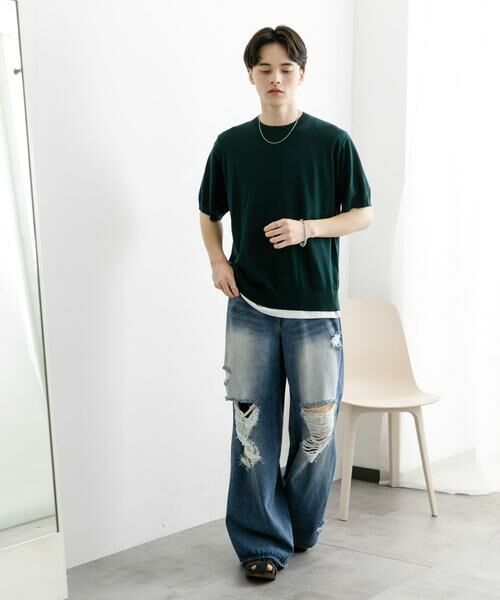 SENSE OF PLACE by URBAN RESEARCH / センスオブプレイス バイ アーバンリサーチ ニット・セーター | クルーネックニットショートスリーブTシャツ | 詳細6