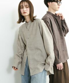 SENSE OF PLACE by URBAN RESEARCH / センスオブプレイス バイ アーバンリサーチ シャツ・ブラウス | 『ユニセックス』『接触冷感/吸水速乾/イージーケア』リネンライクバンドカラーロングスリーブシャツ