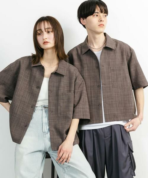 SENSE OF PLACE by URBAN RESEARCH / センスオブプレイス バイ アーバンリサーチ シャツ・ブラウス | 『ユニセックス』『接触冷感/吸水速乾/イージーケア』リネンライクボクシーショートスリーブシャツ | 詳細1