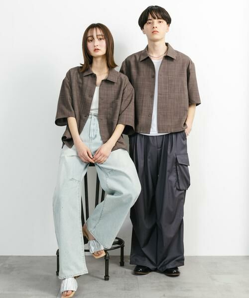 SENSE OF PLACE by URBAN RESEARCH / センスオブプレイス バイ アーバンリサーチ シャツ・ブラウス | 『ユニセックス』『接触冷感/吸水速乾/イージーケア』リネンライクボクシーショートスリーブシャツ | 詳細4