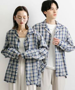 SENSE OF PLACE by URBAN RESEARCH / センスオブプレイス バイ アーバンリサーチ シャツ・ブラウス | 『ユニセックス』シアーチェックオープンカラーロングスリーブシャツ