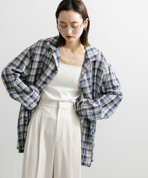 SENSE OF PLACE by URBAN RESEARCH / センスオブプレイス バイ アーバンリサーチ シャツ・ブラウス | 『ユニセックス』シアーチェックオープンカラーロングスリーブシャツ | 詳細1