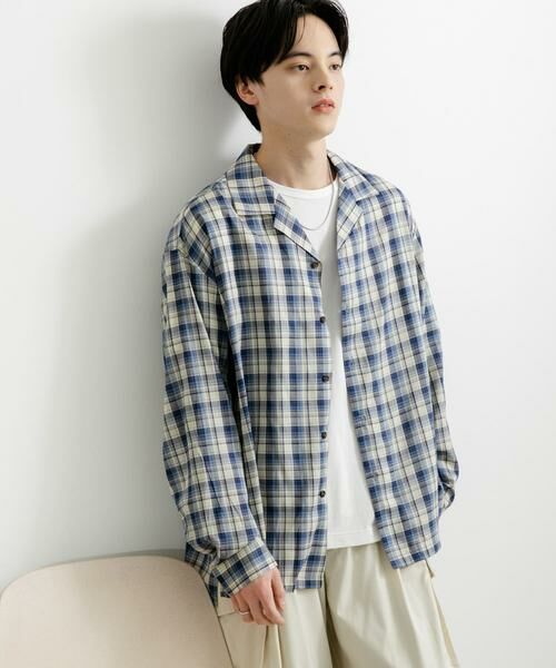 SENSE OF PLACE by URBAN RESEARCH / センスオブプレイス バイ アーバンリサーチ シャツ・ブラウス | 『ユニセックス』シアーチェックオープンカラーロングスリーブシャツ | 詳細10