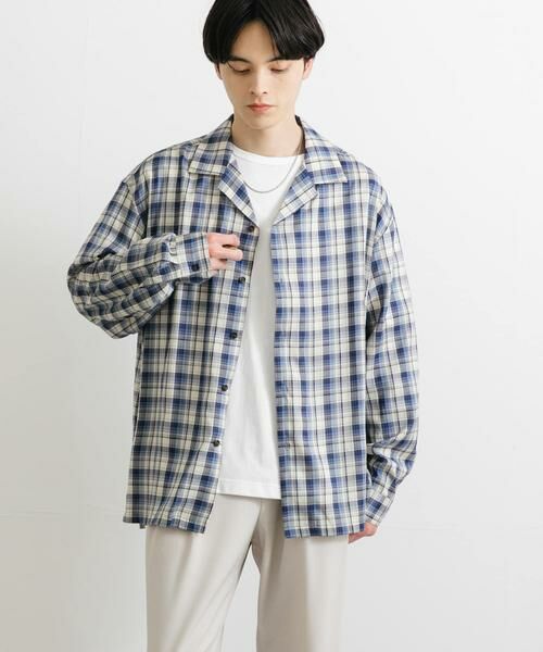 SENSE OF PLACE by URBAN RESEARCH / センスオブプレイス バイ アーバンリサーチ シャツ・ブラウス | 『ユニセックス』シアーチェックオープンカラーロングスリーブシャツ | 詳細13