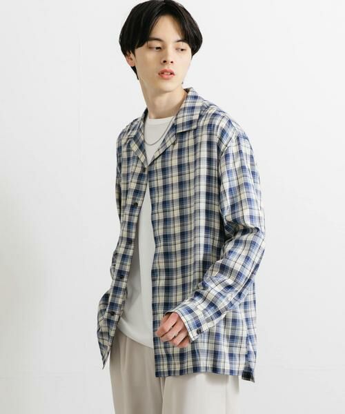 SENSE OF PLACE by URBAN RESEARCH / センスオブプレイス バイ アーバンリサーチ シャツ・ブラウス | 『ユニセックス』シアーチェックオープンカラーロングスリーブシャツ | 詳細14