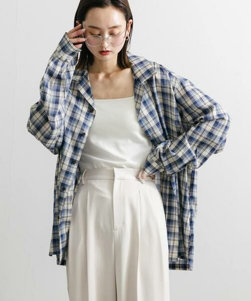 SENSE OF PLACE by URBAN RESEARCH / センスオブプレイス バイ アーバンリサーチ シャツ・ブラウス | 『ユニセックス』シアーチェックオープンカラーロングスリーブシャツ | 詳細2