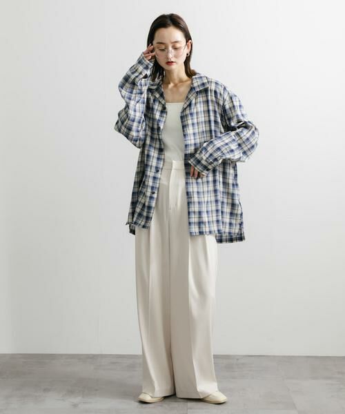 SENSE OF PLACE by URBAN RESEARCH / センスオブプレイス バイ アーバンリサーチ シャツ・ブラウス | 『ユニセックス』シアーチェックオープンカラーロングスリーブシャツ | 詳細5