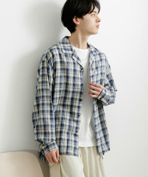 SENSE OF PLACE by URBAN RESEARCH / センスオブプレイス バイ アーバンリサーチ シャツ・ブラウス | 『ユニセックス』シアーチェックオープンカラーロングスリーブシャツ | 詳細7