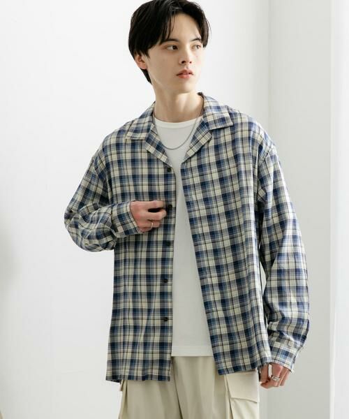 SENSE OF PLACE by URBAN RESEARCH / センスオブプレイス バイ アーバンリサーチ シャツ・ブラウス | 『ユニセックス』シアーチェックオープンカラーロングスリーブシャツ | 詳細8