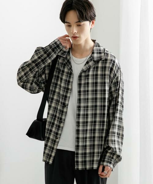 SENSE OF PLACE by URBAN RESEARCH / センスオブプレイス バイ アーバンリサーチ シャツ・ブラウス | 『ユニセックス』シアーチェックオープンカラーロングスリーブシャツ | 詳細26