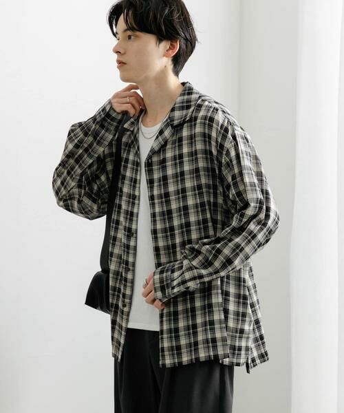 SENSE OF PLACE by URBAN RESEARCH / センスオブプレイス バイ アーバンリサーチ シャツ・ブラウス | 『ユニセックス』シアーチェックオープンカラーロングスリーブシャツ | 詳細27