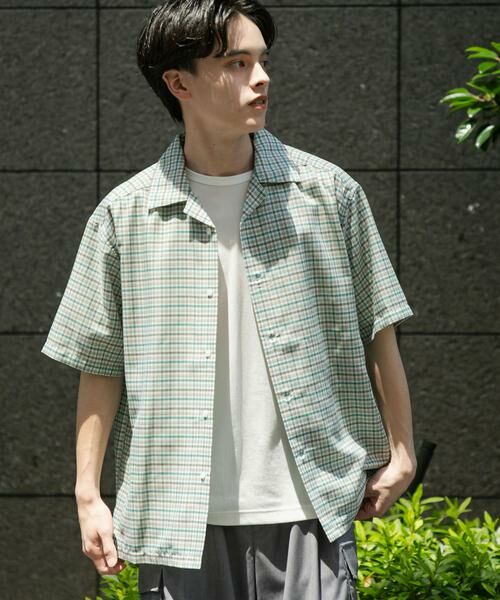SENSE OF PLACE by URBAN RESEARCH/センスオブプレイス バイ アーバンリサーチ チェックオープンカラーショートスリーブシャツ ライトグレー M SENSE OF PLACE by URBAN RESEARCH/センスオブプレイス バイ アーバンリサーチ チェックオープンカラーショートスリーブシャツ ライトグレー M