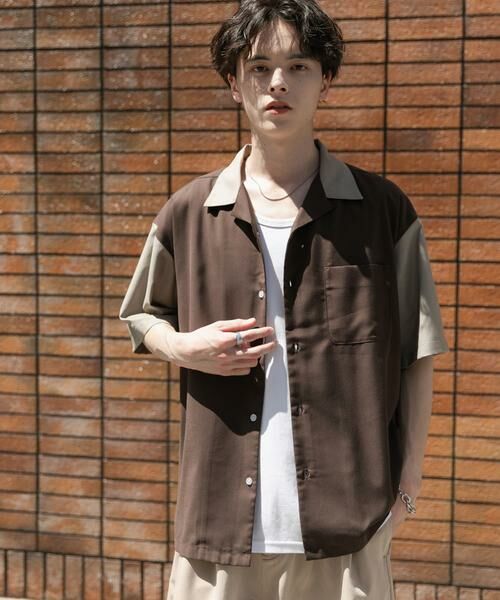 SENSE OF PLACE by URBAN RESEARCH / センスオブプレイス バイ アーバンリサーチ シャツ・ブラウス | バイカラーオープンカラーショートスリーブシャツ | 詳細2