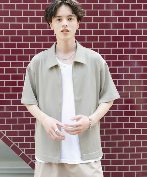 SENSE OF PLACE by URBAN RESEARCH / センスオブプレイス バイ アーバンリサーチ シャツ・ブラウス | ZIPショートスリーブルーズシャツ | 詳細1