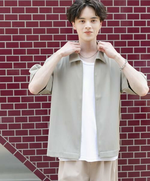 SENSE OF PLACE by URBAN RESEARCH / センスオブプレイス バイ アーバンリサーチ シャツ・ブラウス | ZIPショートスリーブルーズシャツ(ミント)