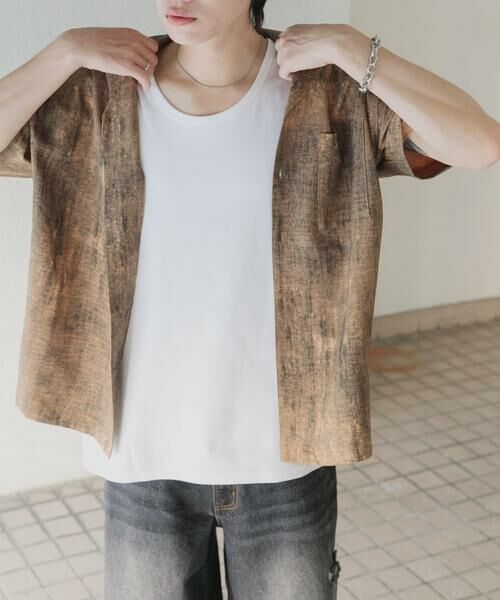 SENSE OF PLACE by URBAN RESEARCH / センスオブプレイス バイ アーバンリサーチ シャツ・ブラウス | マーブルオープンカラーショートスリーブシャツ | 詳細1