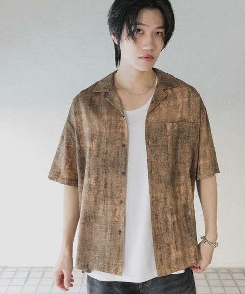 SENSE OF PLACE by URBAN RESEARCH / センスオブプレイス バイ アーバンリサーチ シャツ・ブラウス | マーブルオープンカラーショートスリーブシャツ | 詳細3