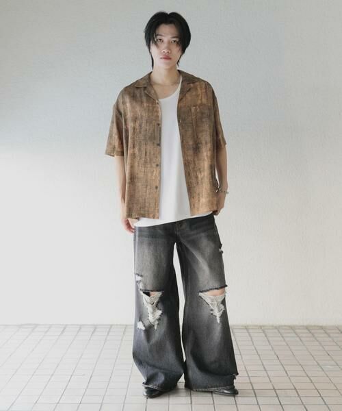 SENSE OF PLACE by URBAN RESEARCH / センスオブプレイス バイ アーバンリサーチ シャツ・ブラウス | マーブルオープンカラーショートスリーブシャツ | 詳細4