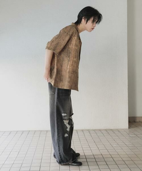 SENSE OF PLACE by URBAN RESEARCH / センスオブプレイス バイ アーバンリサーチ シャツ・ブラウス | マーブルオープンカラーショートスリーブシャツ | 詳細5