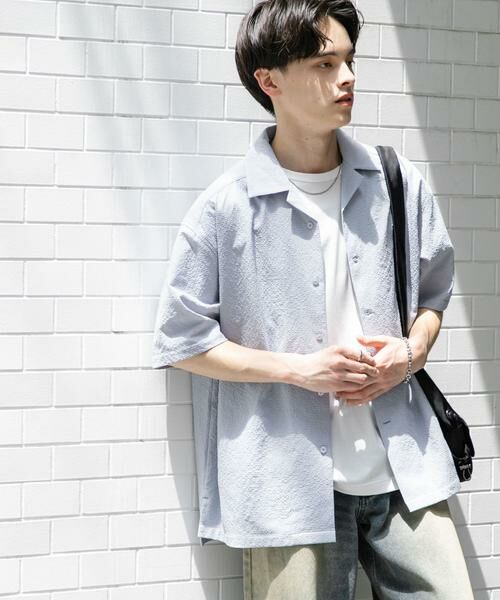 SENSE OF PLACE by URBAN RESEARCH / センスオブプレイス バイ アーバンリサーチ シャツ・ブラウス | シアサッカーオープンカラーショートスリーブシャツ | 詳細1