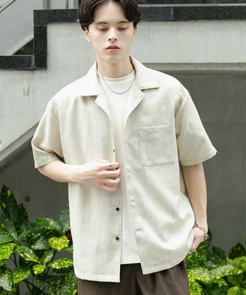 SENSE OF PLACE by URBAN RESEARCH / センスオブプレイス バイ アーバンリサーチ シャツ・ブラウス | メランジプリペラオープンカラーショートスリーブシャツ | 詳細24