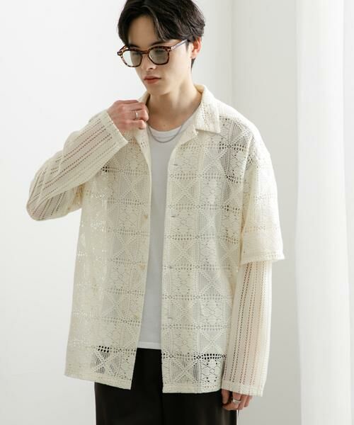 SENSE OF PLACE by URBAN RESEARCH / センスオブプレイス バイ アーバンリサーチ シャツ・ブラウス | レースフェイクレイヤードロングスリーブシャツ | 詳細1