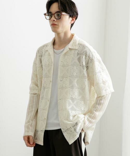 SENSE OF PLACE by URBAN RESEARCH / センスオブプレイス バイ アーバンリサーチ シャツ・ブラウス | レースフェイクレイヤードロングスリーブシャツ | 詳細4