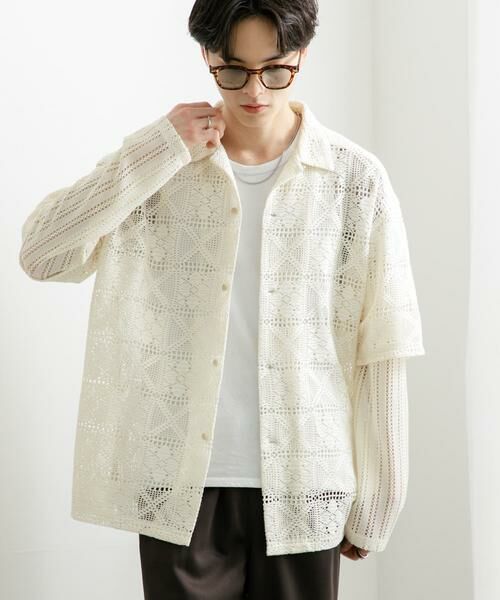 SENSE OF PLACE by URBAN RESEARCH / センスオブプレイス バイ アーバンリサーチ シャツ・ブラウス | レースフェイクレイヤードロングスリーブシャツ | 詳細5