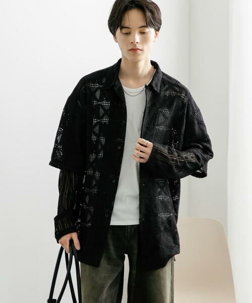 SENSE OF PLACE by URBAN RESEARCH / センスオブプレイス バイ アーバンリサーチ シャツ・ブラウス | レースフェイクレイヤードロングスリーブシャツ | 詳細18