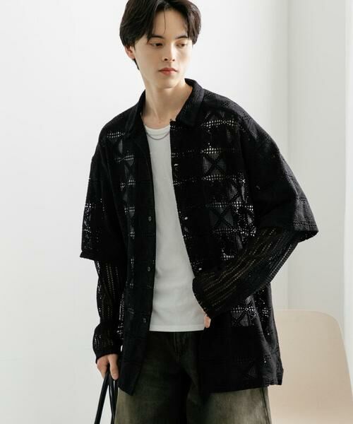 SENSE OF PLACE by URBAN RESEARCH / センスオブプレイス バイ アーバンリサーチ シャツ・ブラウス | レースフェイクレイヤードロングスリーブシャツ | 詳細19