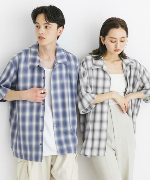 SENSE OF PLACE by URBAN RESEARCH / センスオブプレイス バイ アーバンリサーチ シャツ・ブラウス | 『ユニセックス』オンブレーチェックショートスリーブシャツ | 詳細15