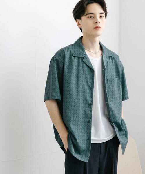 SENSE OF PLACE by URBAN RESEARCH / センスオブプレイス バイ アーバンリサーチ シャツ・ブラウス | ダマスクオープンカラーショートスリーブシャツ | 詳細2