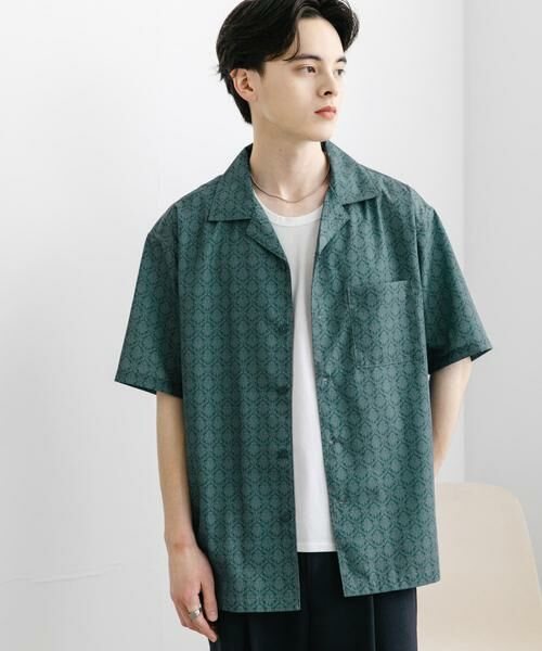 SENSE OF PLACE by URBAN RESEARCH / センスオブプレイス バイ アーバンリサーチ シャツ・ブラウス | ダマスクオープンカラーショートスリーブシャツ | 詳細3