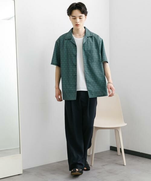 SENSE OF PLACE by URBAN RESEARCH / センスオブプレイス バイ アーバンリサーチ シャツ・ブラウス | ダマスクオープンカラーショートスリーブシャツ | 詳細6