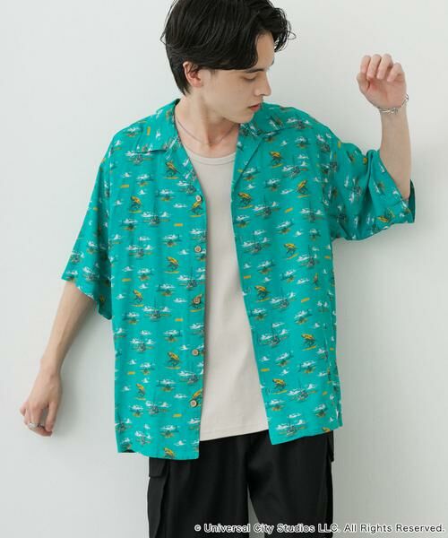 SENSE OF PLACE by URBAN RESEARCH / センスオブプレイス バイ アーバンリサーチ シャツ・ブラウス | 『別注』JAWS×SENSE OF PLACE　総柄オープンカラーシャツ | 詳細1