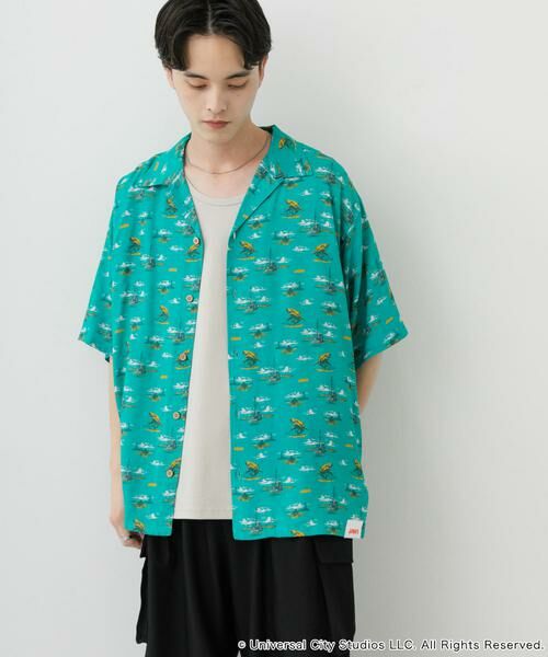 SENSE OF PLACE by URBAN RESEARCH / センスオブプレイス バイ アーバンリサーチ シャツ・ブラウス | 『別注』JAWS×SENSE OF PLACE　総柄オープンカラーシャツ | 詳細2