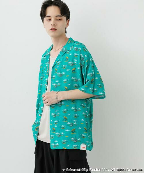SENSE OF PLACE by URBAN RESEARCH / センスオブプレイス バイ アーバンリサーチ シャツ・ブラウス | 『別注』JAWS×SENSE OF PLACE　総柄オープンカラーシャツ | 詳細4