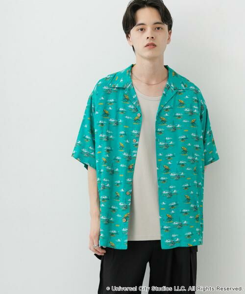 SENSE OF PLACE by URBAN RESEARCH / センスオブプレイス バイ アーバンリサーチ シャツ・ブラウス | 『別注』JAWS×SENSE OF PLACE　総柄オープンカラーシャツ | 詳細5