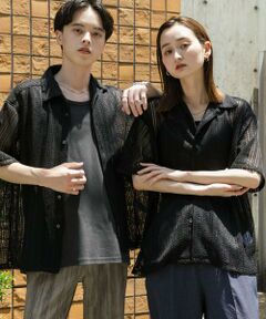 SENSE OF PLACE by URBAN RESEARCH / センスオブプレイス バイ アーバンリサーチ シャツ・ブラウス | 『ユニセックス』アソートレースオープンカラーショートスリーブシャツ