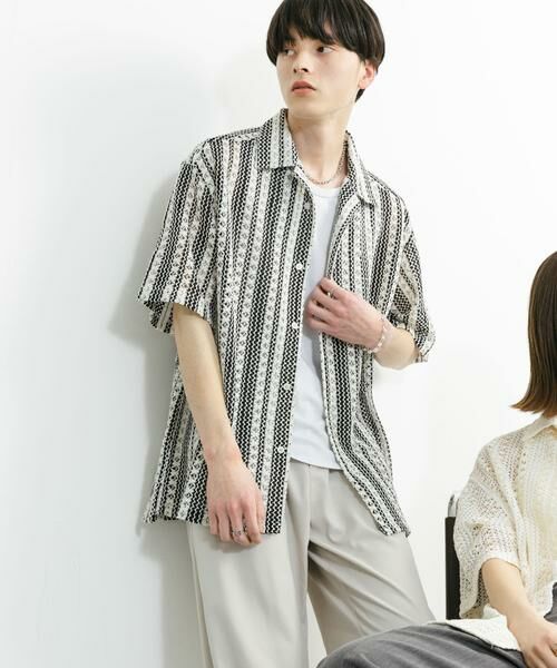 SENSE OF PLACE by URBAN RESEARCH / センスオブプレイス バイ アーバンリサーチ シャツ・ブラウス | 『ユニセックス』アソートレースオープンカラーショートスリーブシャツ(ホワイト系その他)