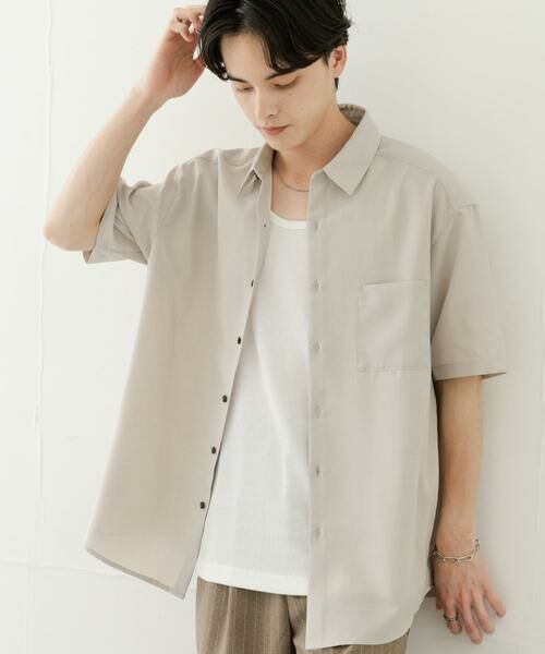 SENSE OF PLACE by URBAN RESEARCH / センスオブプレイス バイ アーバンリサーチ シャツ・ブラウス | 『セットアップ対応』『速乾』クイックドライレギュラーカラーショートスリーブシャツII(ライトベージュ)
