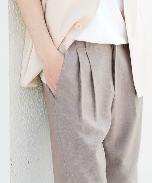 SENSE OF PLACE by URBAN RESEARCH / センスオブプレイス バイ アーバンリサーチ その他パンツ | マイクロチェック2タックワイドスラックス(ライトブラウン)