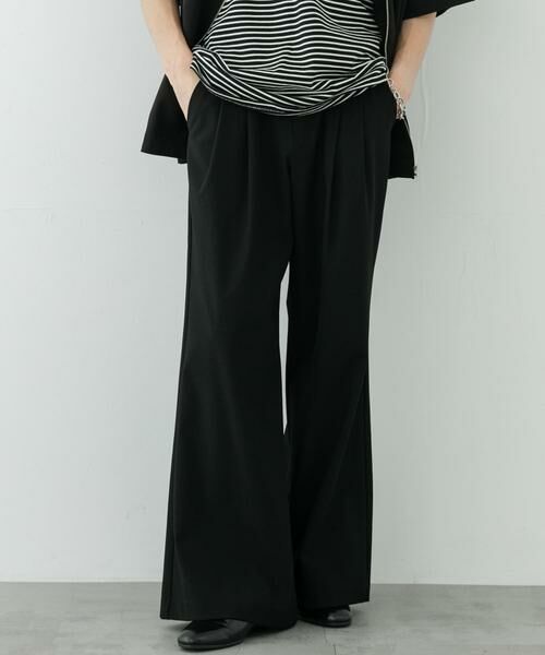 SENSE OF PLACE by URBAN RESEARCH / センスオブプレイス バイ アーバンリサーチ その他パンツ | 2タックフレアワイドスラックス(ブラック)